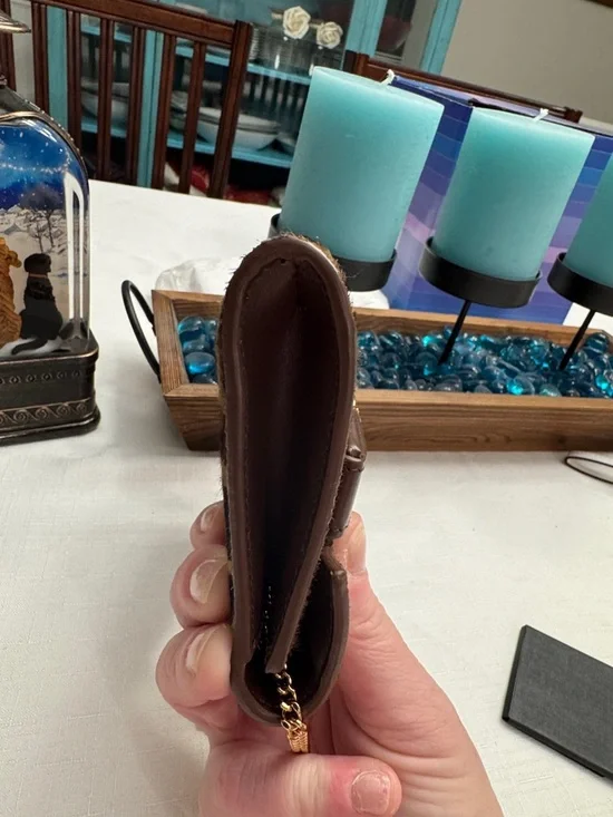 Versace Medusa '95 Leopard Wallet on gold chain 7" L x 1" W x 4" H. - Picture 6 of 14